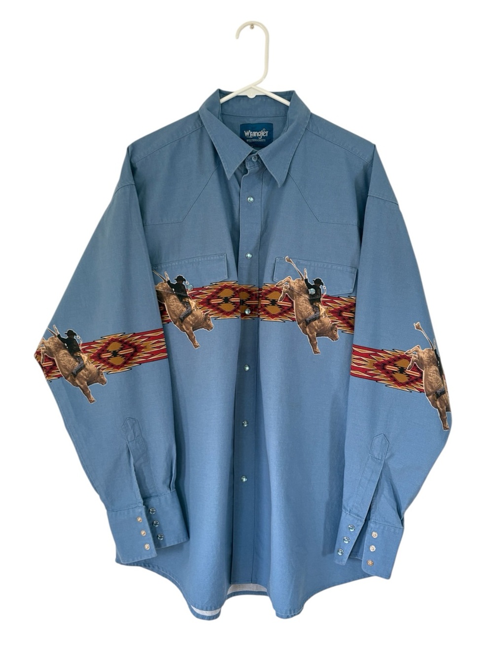 90’s Wrangler Western Rodeo Button-Down Shirt with Southwestern Band
